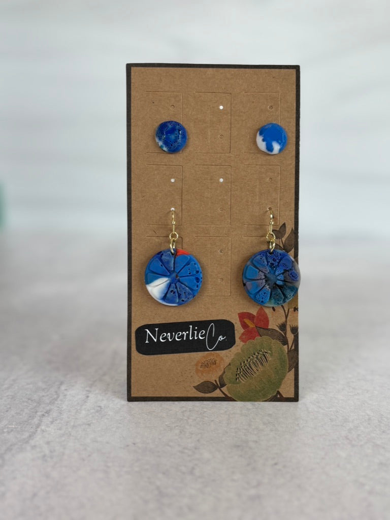 Orange Round Earrings