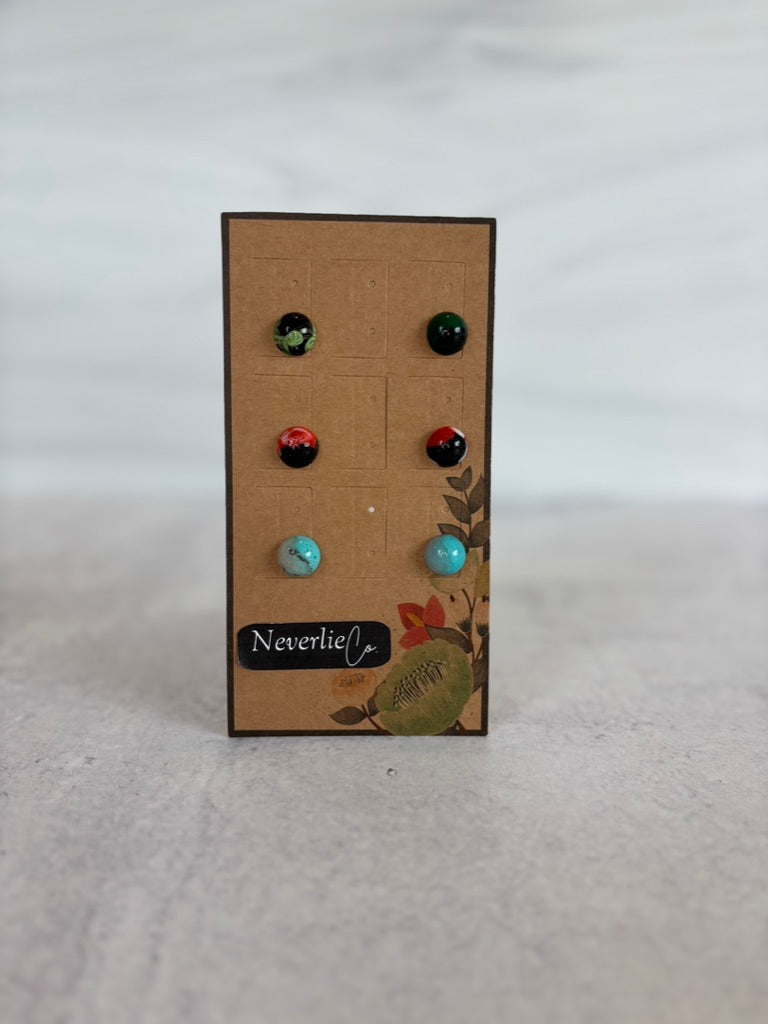 Stud Earrings - Multi Colored