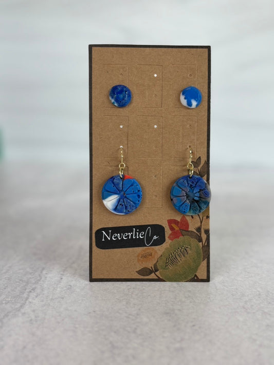 Orange Round Earrings