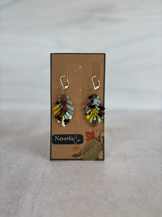 Leaf Earrings - Multi Colored